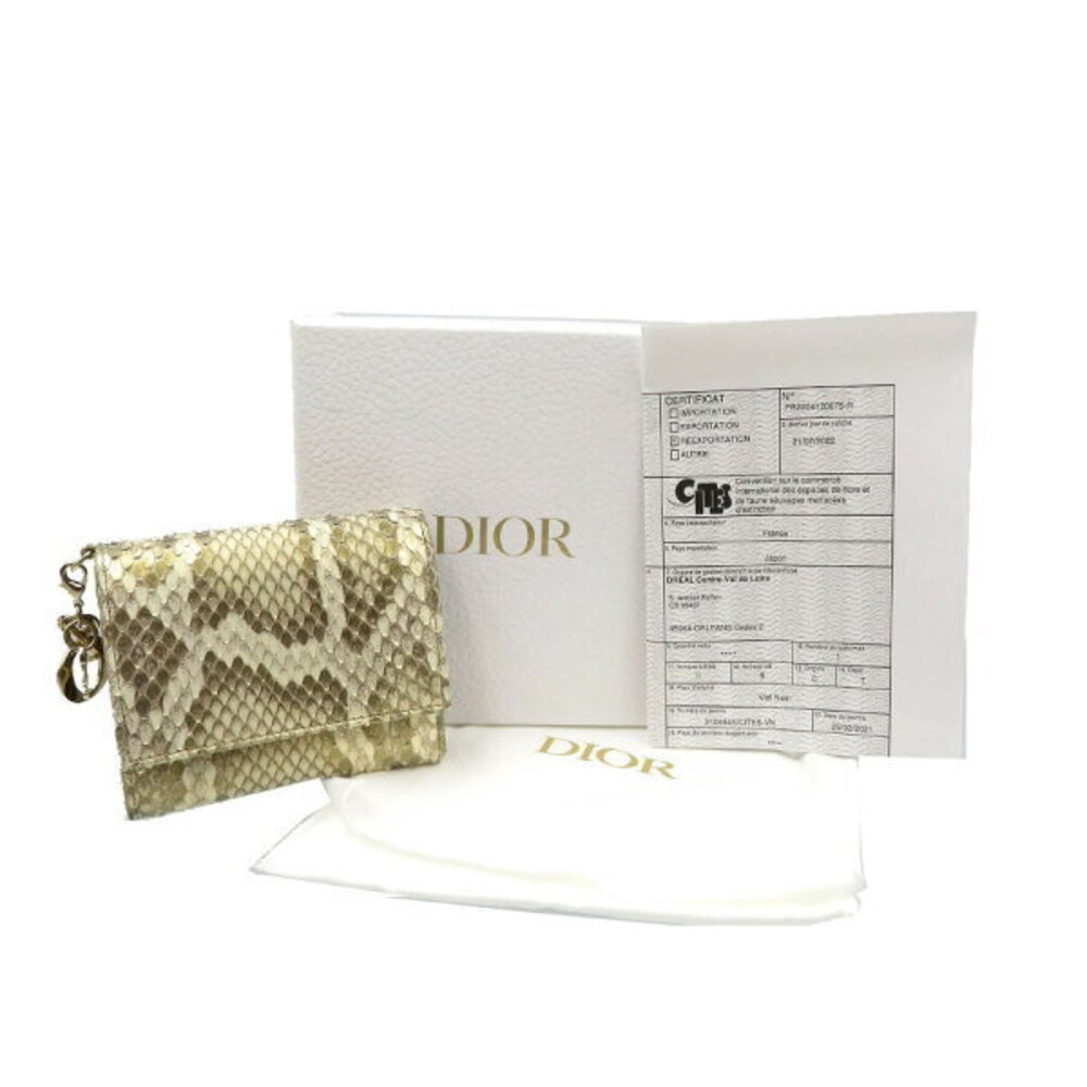 Christian Dior Cites python leather tri fold wall… - image 3